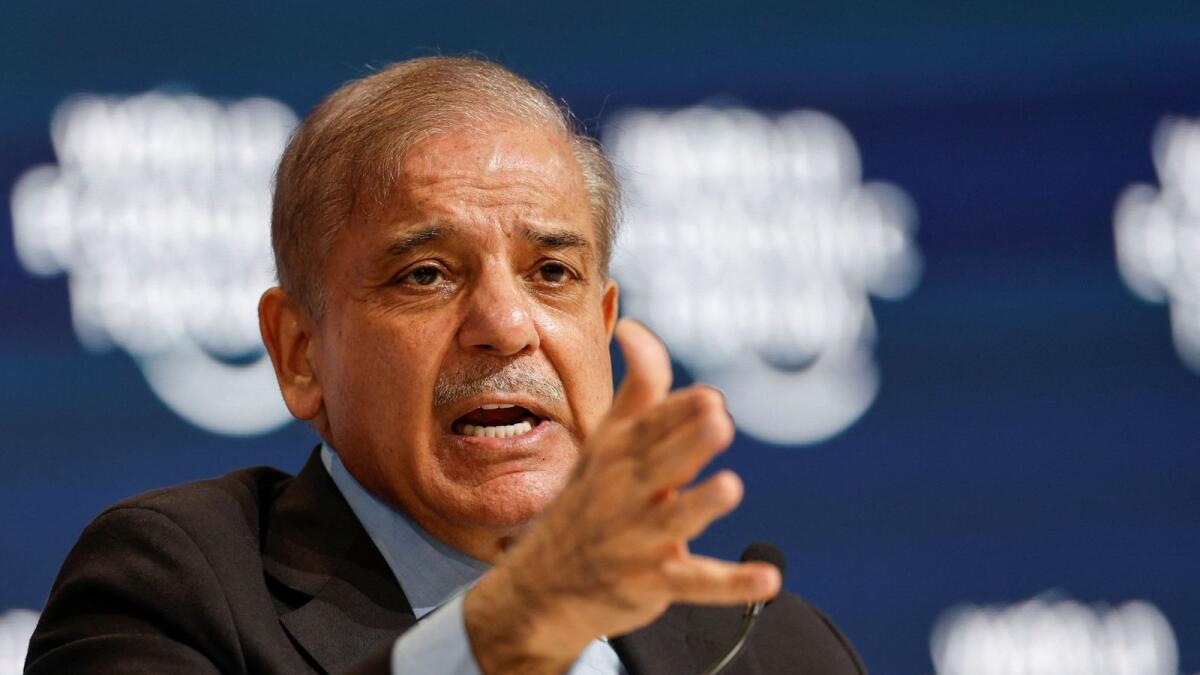 Shehbaz Sharif speaks at the World Economic Forum (WEF) in Riyadh. — Reuters