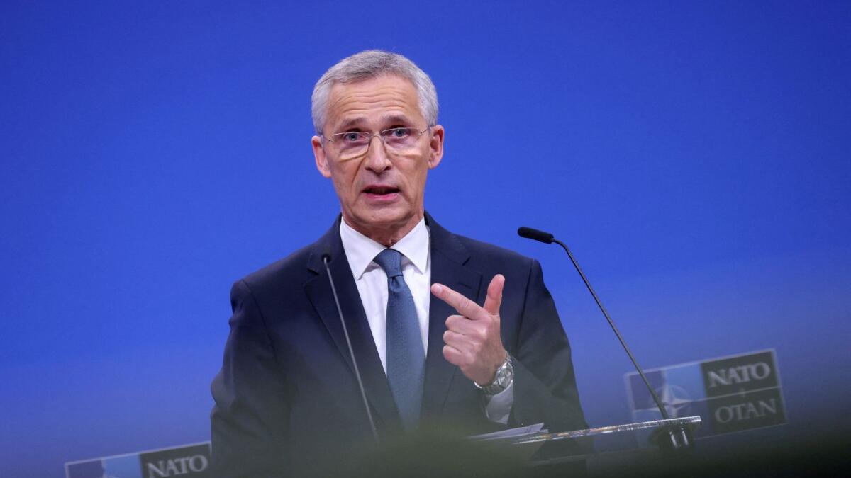 Nato Secretary General Jens Stoltenberg attends a press conference during a Nato defence ministers' meeting at the Alliance's headquarters in Brussels, Belgium, on June 14. REUTERS