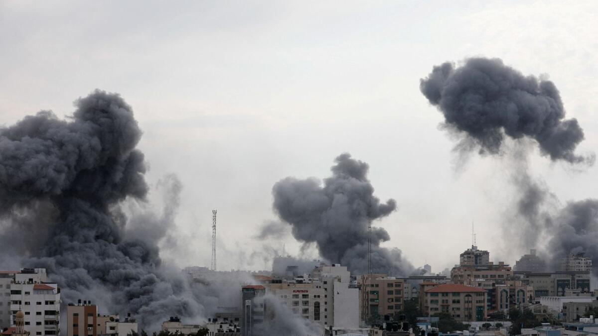 Smoke rises following Israeli strikes in Gaza. — Reuters