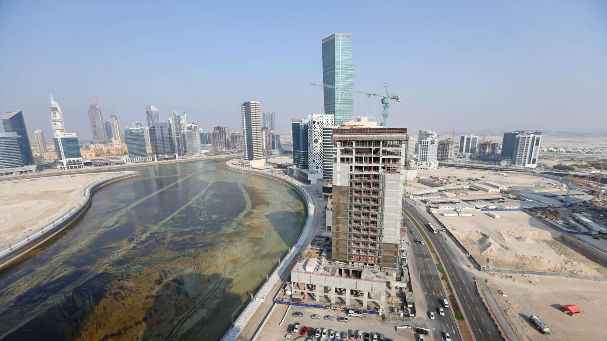 The Dh2 billion Dubai Water Canal, which stretches 3.2km from the Business Bay Canal up to the Arabian Gulf via the Shaikh Zayed Road, Al Wasl Road and Jumeirah Road.Photo by Dhes Handumon/Khaleej Times