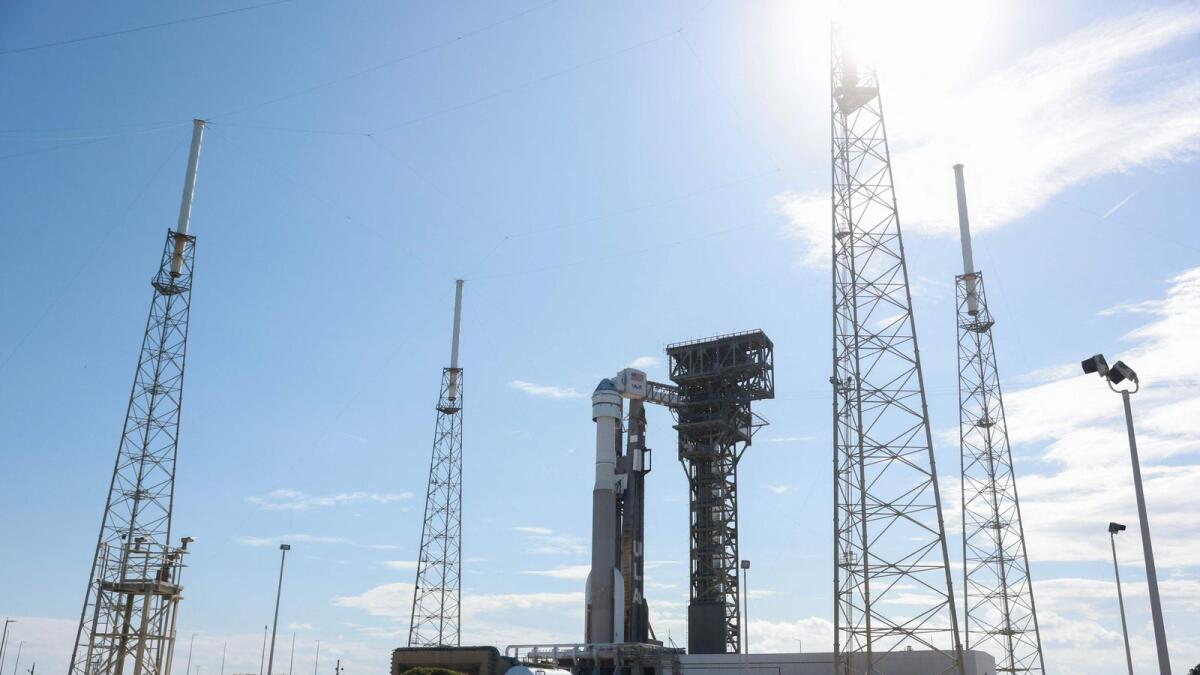 Boeing’s Starliner spacecraft sits atop a United Launch Alliance Atlas V rocket at Space Launch Complex 41 ahead of NASA’s Boeing Crew Flight Test, in Cape Canaveral, Florida. Photo: AFP
