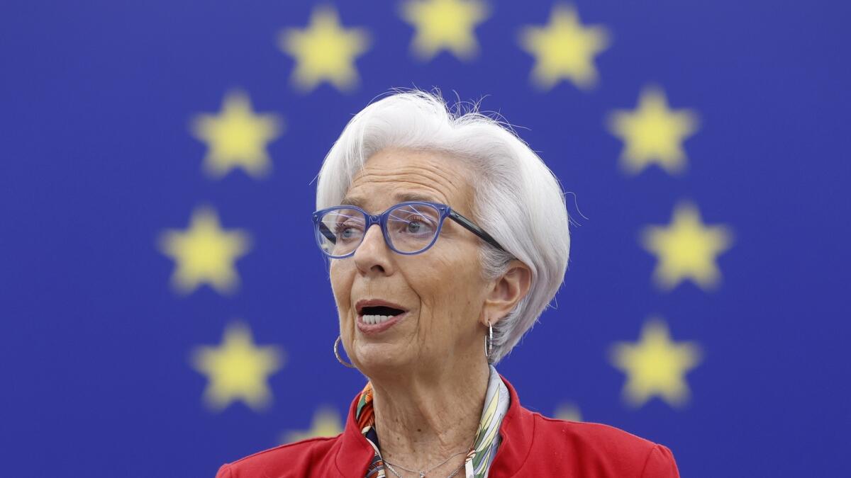 The President of European Central Bank, Christine Lagarde, said the bank would discourage “expectations of a too-rapid policy reversal”. — AP file