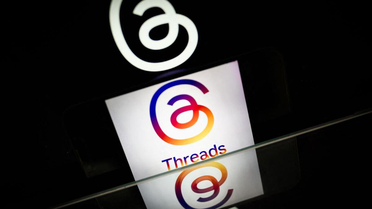 This photograph taken on March 7, 2024 in Nantes, shows the logo of US social media platform Threads, of US company Meta. — AFP file