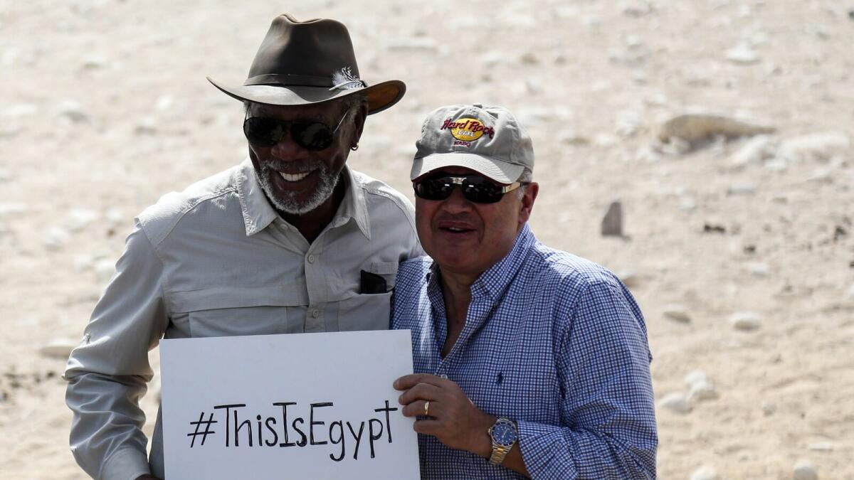 Hollywood thespian Morgan Freeman is in Egypt to work on a National Geographic documentary titled, 'The Story of God.'  - (Photos: Agencies)