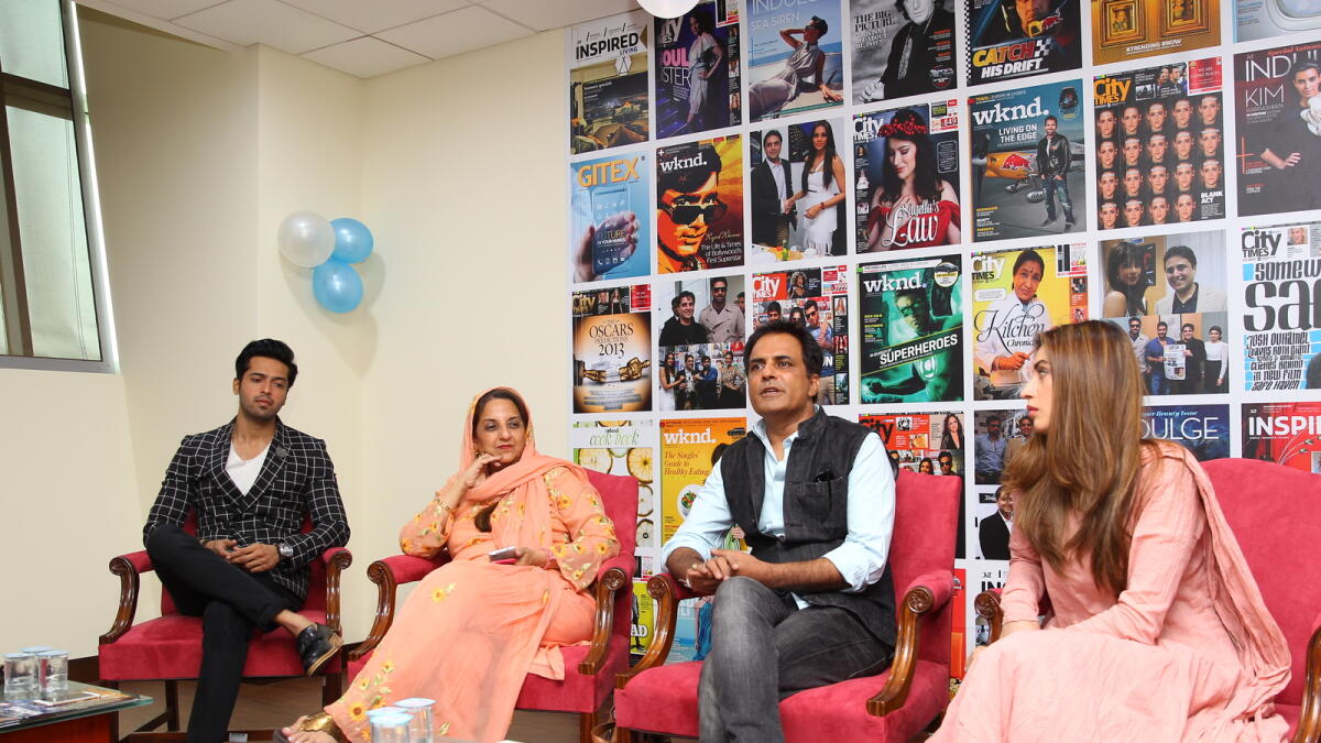 Pakistani film 'Mah-e-Meer' cast at Khaleej Times headquarters.