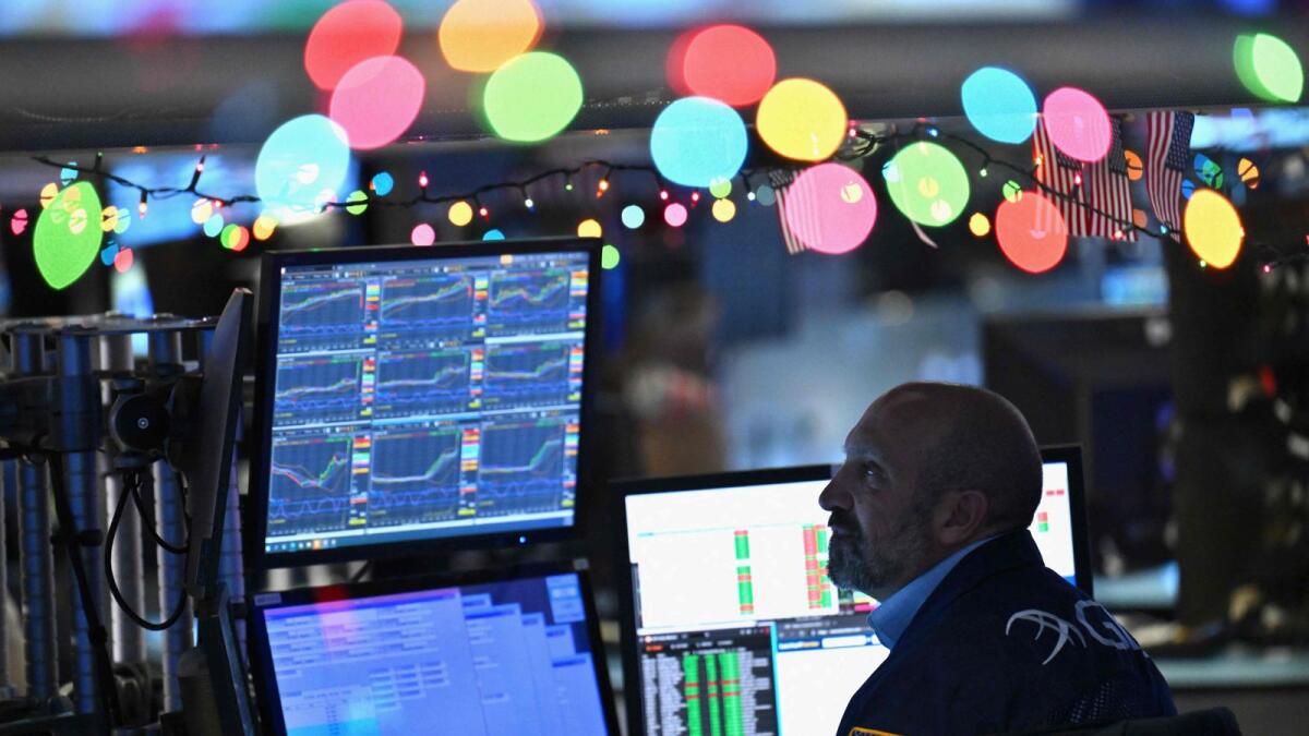 A trader at the New York Stock Exchange. — AFP