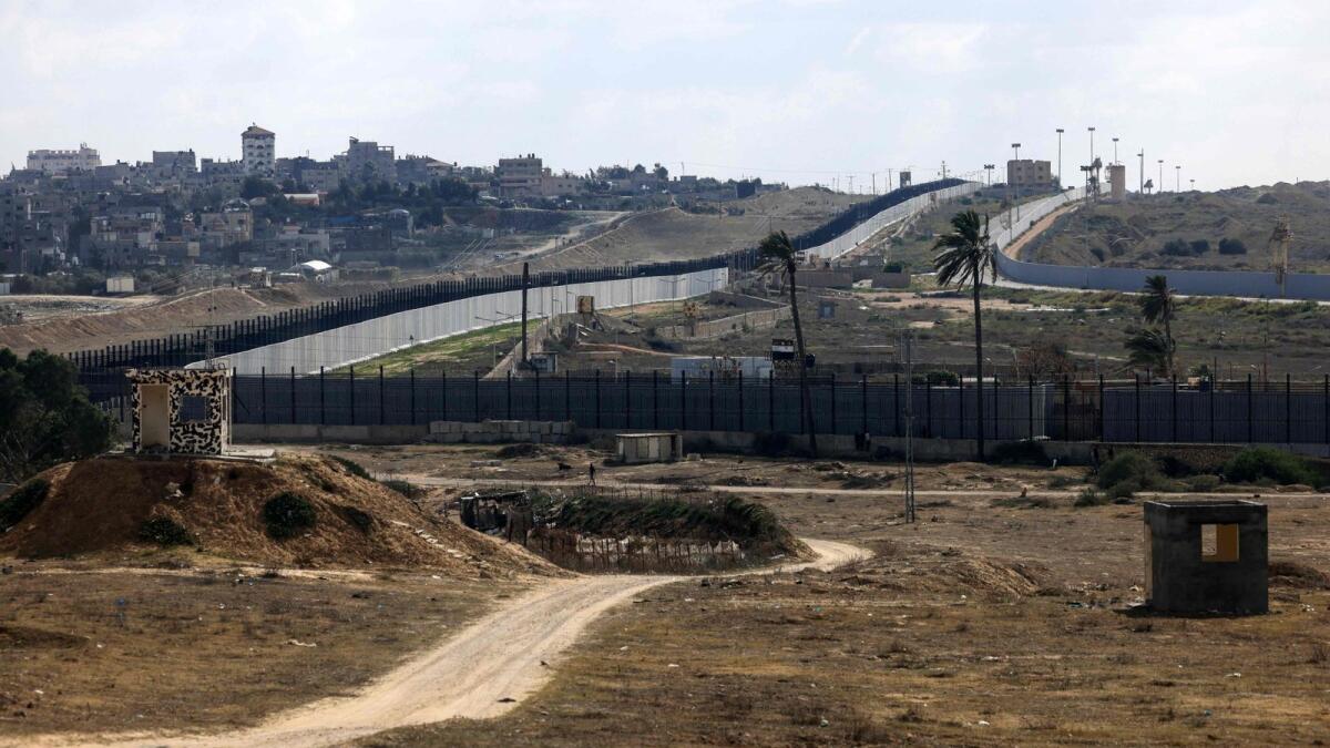 The Philadelphi, or Salaheddin corridor, a narrow buffer zone along the Gaza Strip's border with Egypt, as seen from the west of Rafah on January 14. — Photo: AFP file