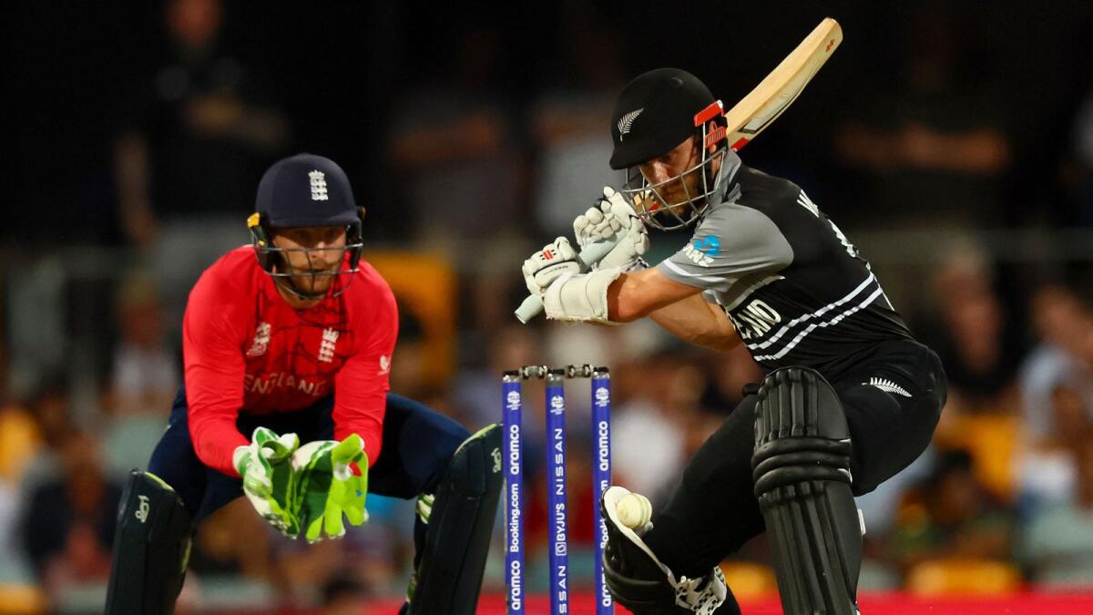 New Zealand captain Kane Williamson (right) during the game against England. — AFP