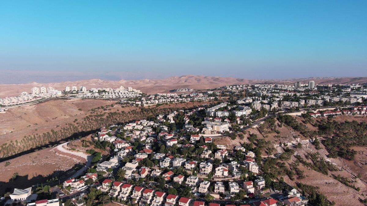 An aerial view shows the Jewish settlement of Maale Adumim in the Israeli-occupied West Bank, on June 25, 2023. — Reuters