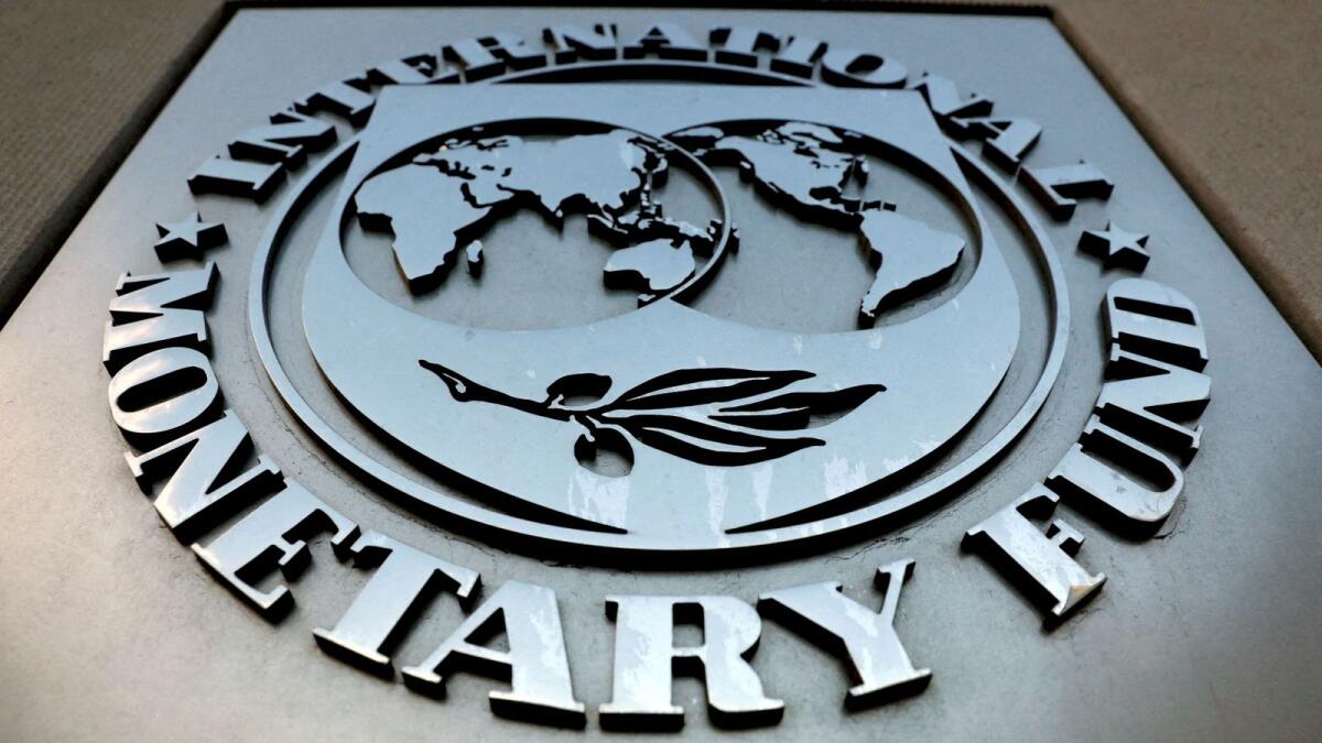 IMF logo is seen outside the headquarters building in Washington. — Reuters