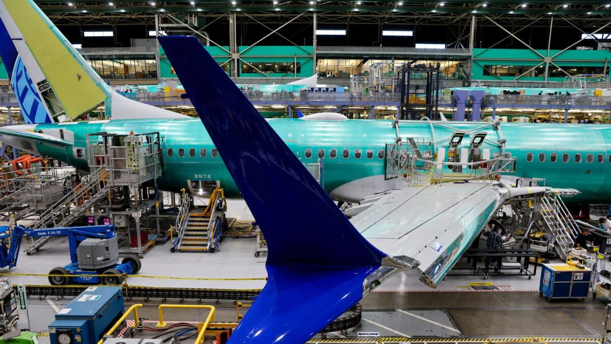 A Boeing 737 MAX aircraft is assembled at the company's plant in Renton, Washington. — Reuters
