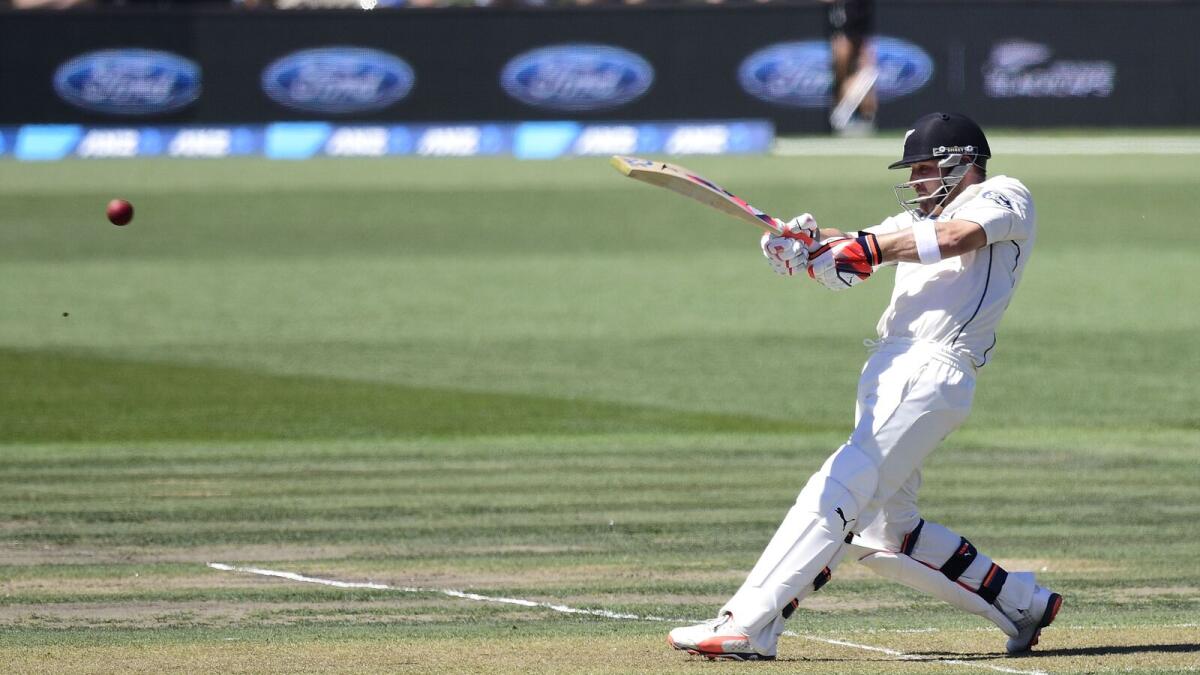 Brendon McCullum hit 145 to steer New Zealand to 370 against Australia on Saturday. — AFP