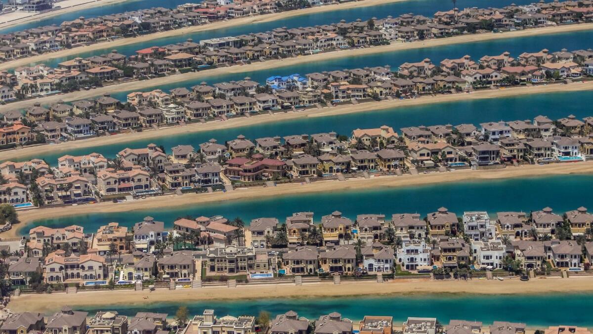 Villas on the Palm Jumeirah. Growth in the third quarter was driven entirely by villas and townhouses. — File photo