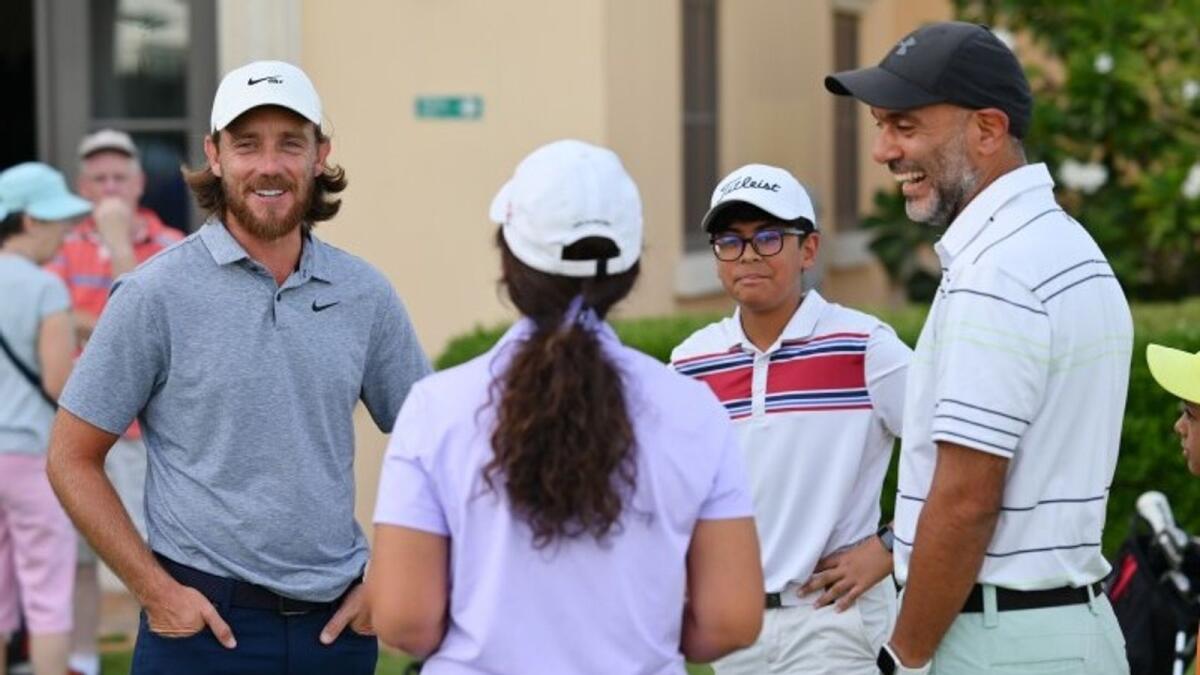 Tommy Fleetwood at his TFA Academy at Jumeirah Golf Estates hosting some junior golfers.- Supplied photo