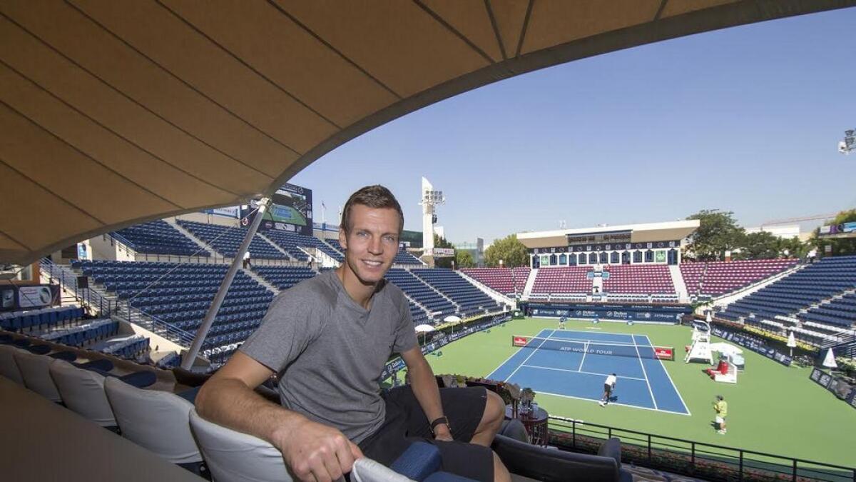 Tomas Berdych, ATP world number eight behind the scenes at the Dubai Duty Free Tennis Championships