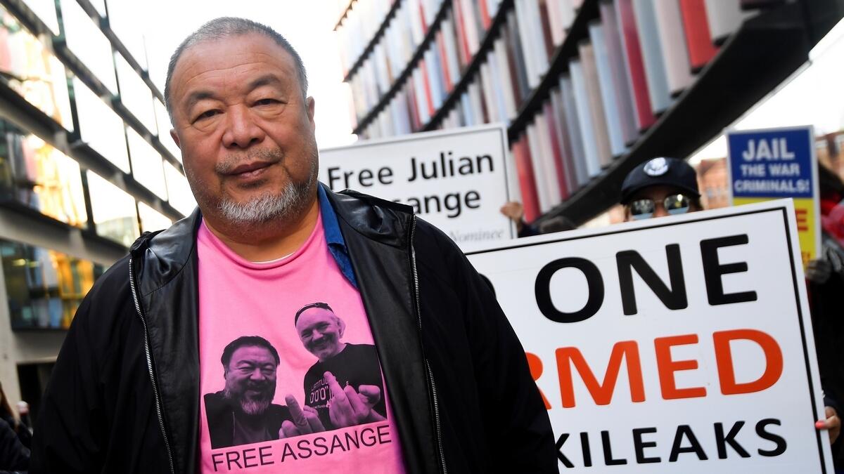 Assange, Ai Weiwei, silent protest