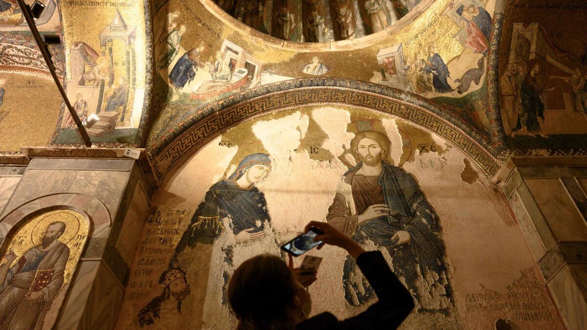 A tourist visits the Chora Museum or Kariye mosque in Istanbul. — Photo: Reuters file