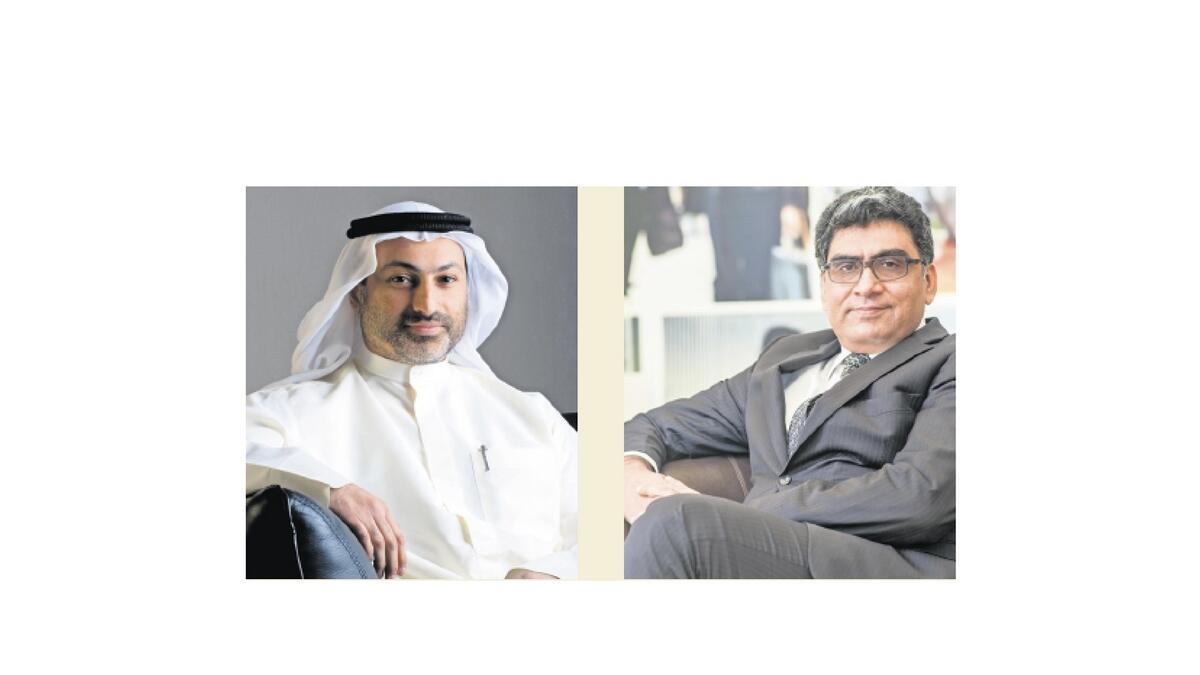 Khalid Al Zarooni, Vice Chairman, Emirates Cricket Board, and President of Dubai Sports City (left) and Vijay Sajjanhar, CFO, Dubai Sports City.