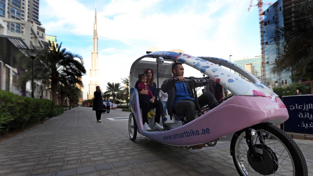 New way to see Burj Khalifa: In cycle rickshaw