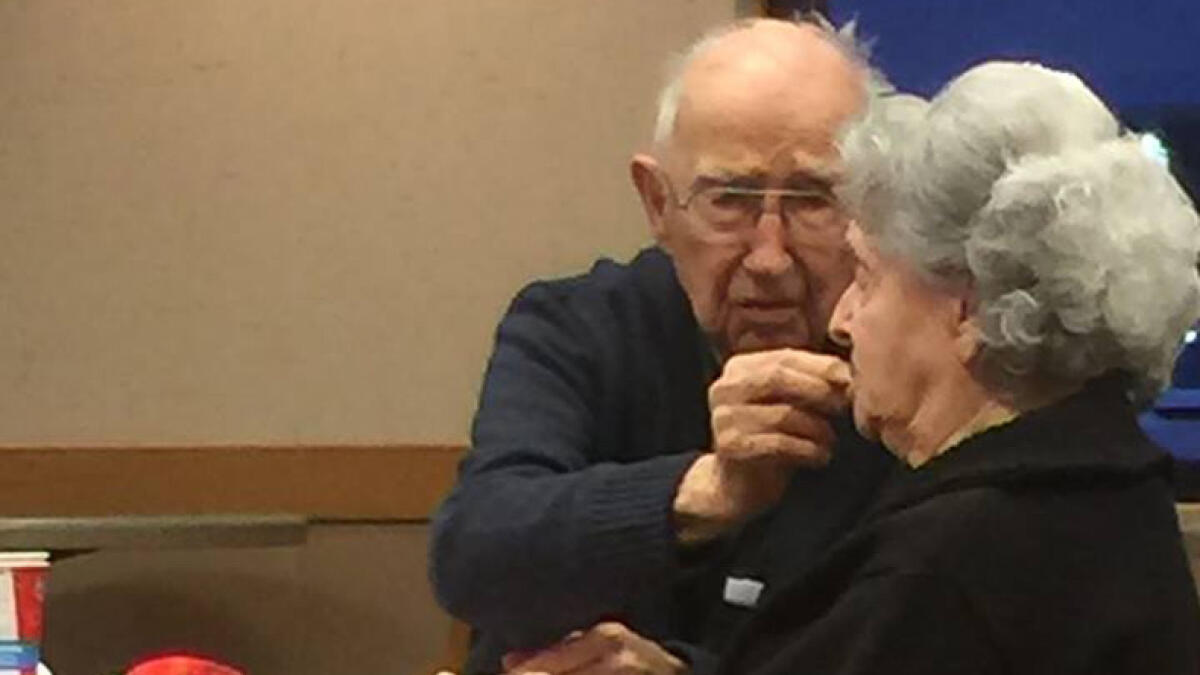 96-year-old man feeding wife on date goes viral