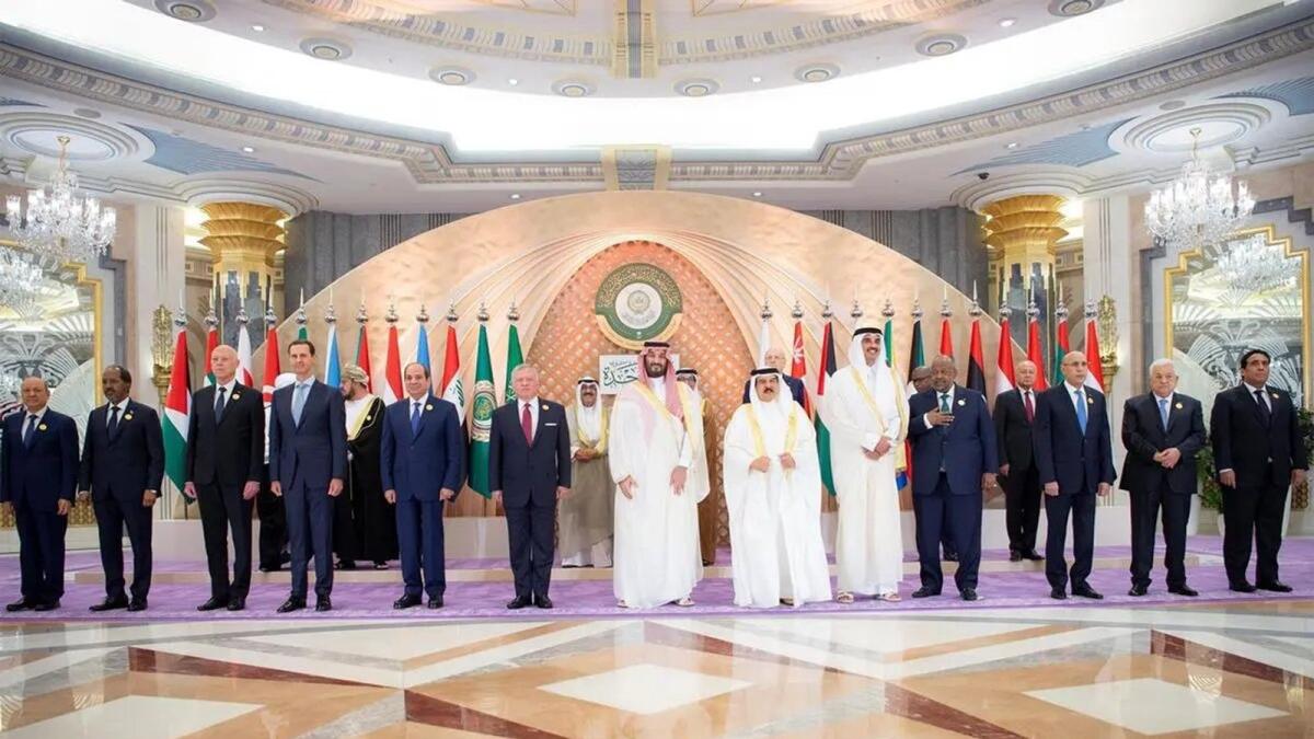 Leaders of the Arab League countries at the conclusion of Jeddah Summit on Friday. — Photo courtesy: Twitter