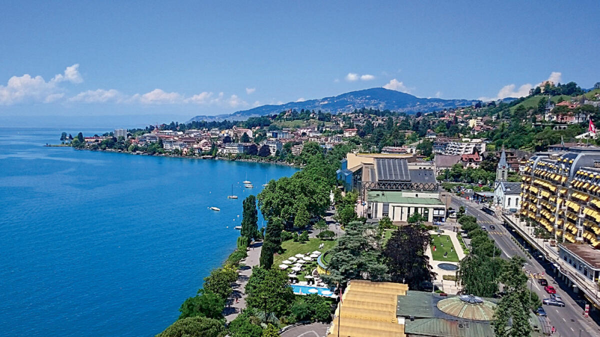 View of Lake Geneva in Montreux