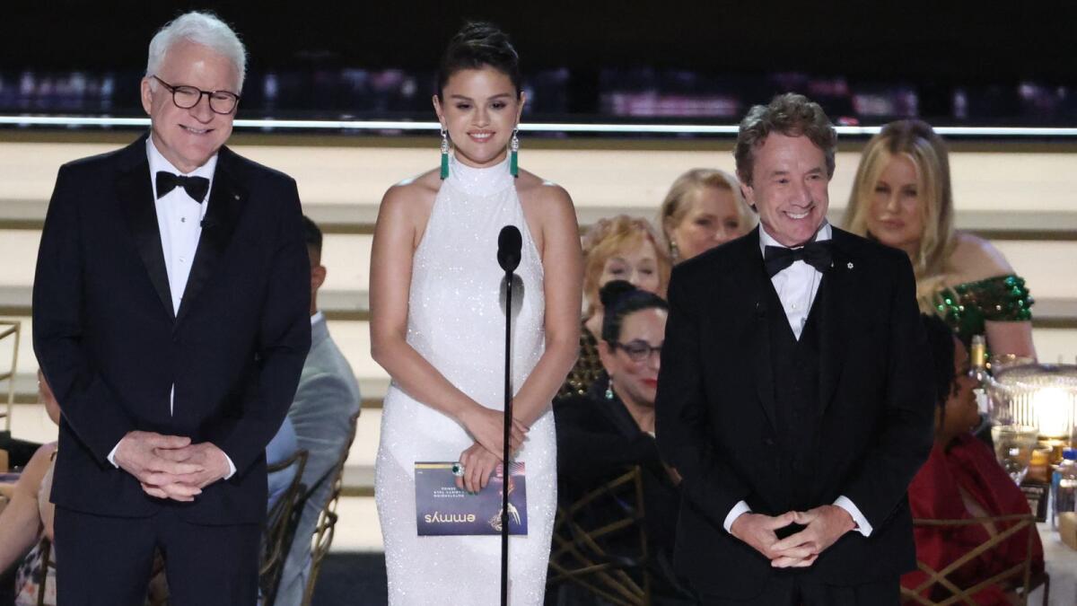Steve Martin, Martin Short and Selena Gomez, from 'Only Murders in the Building', (Photo by Reuters)