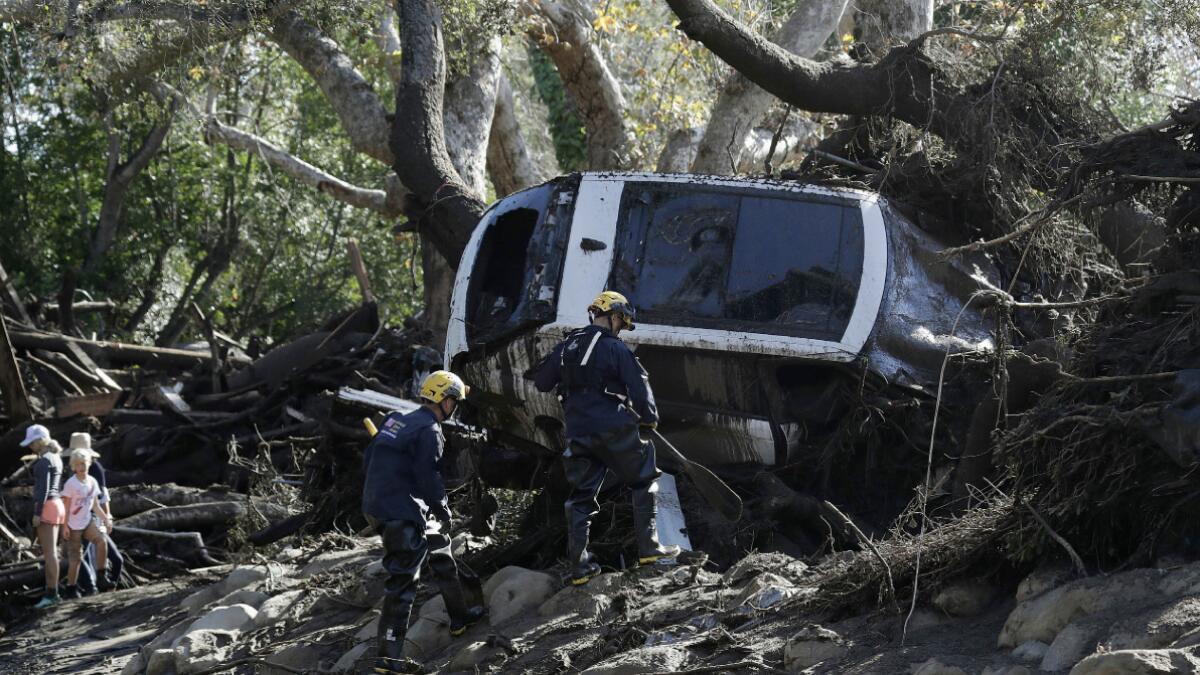 17 dead in California mudslides, more than a dozen missing