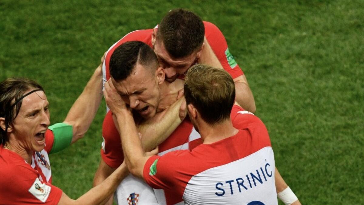 Ivan Perisic slams home left-footed to give Croatia a deserved 28th-minute equaliser against France. AFP
