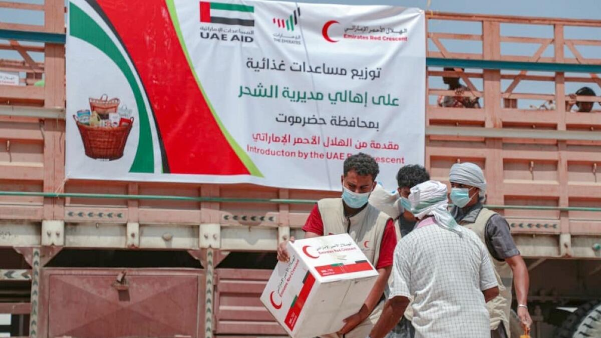 uae, emirates red crescent, humanitarian, aid, work, yemen, hadramaut