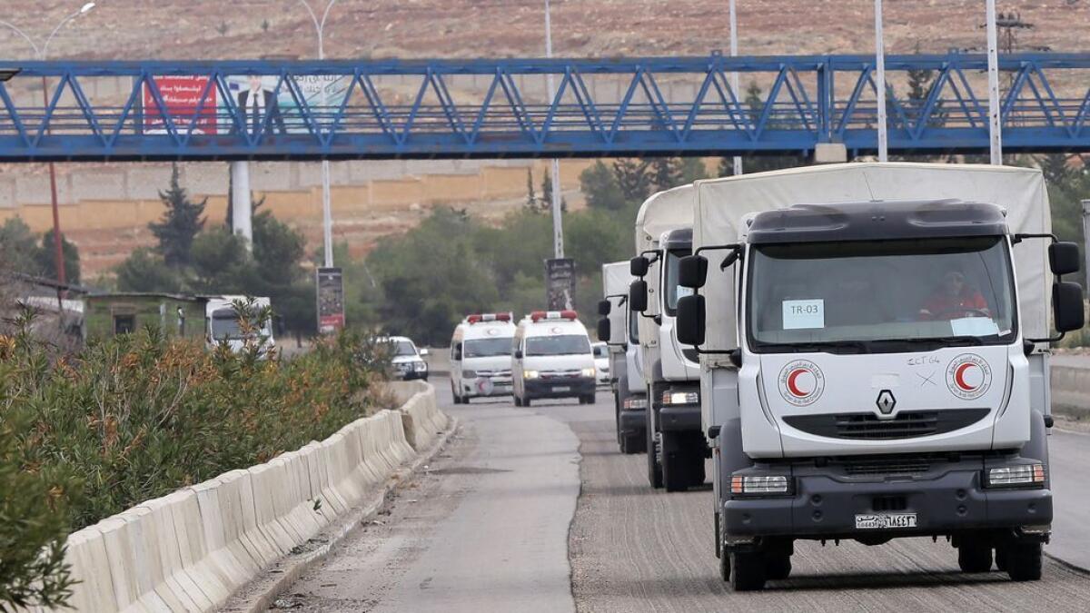 Aid trucks enter starvation-hit Syria town