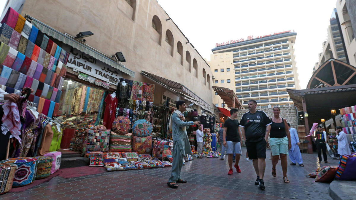 ATTRACTING CUSTOMERS ... Colourful fabrics are the biggest attraction at the Textile Souk.