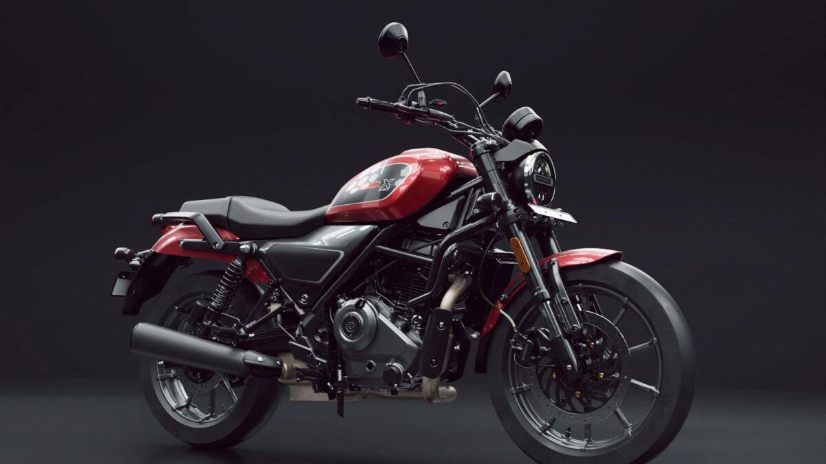 A Scrambler 400 X bike is displayed in this handout image from Hero MotorCorp. — Reuters