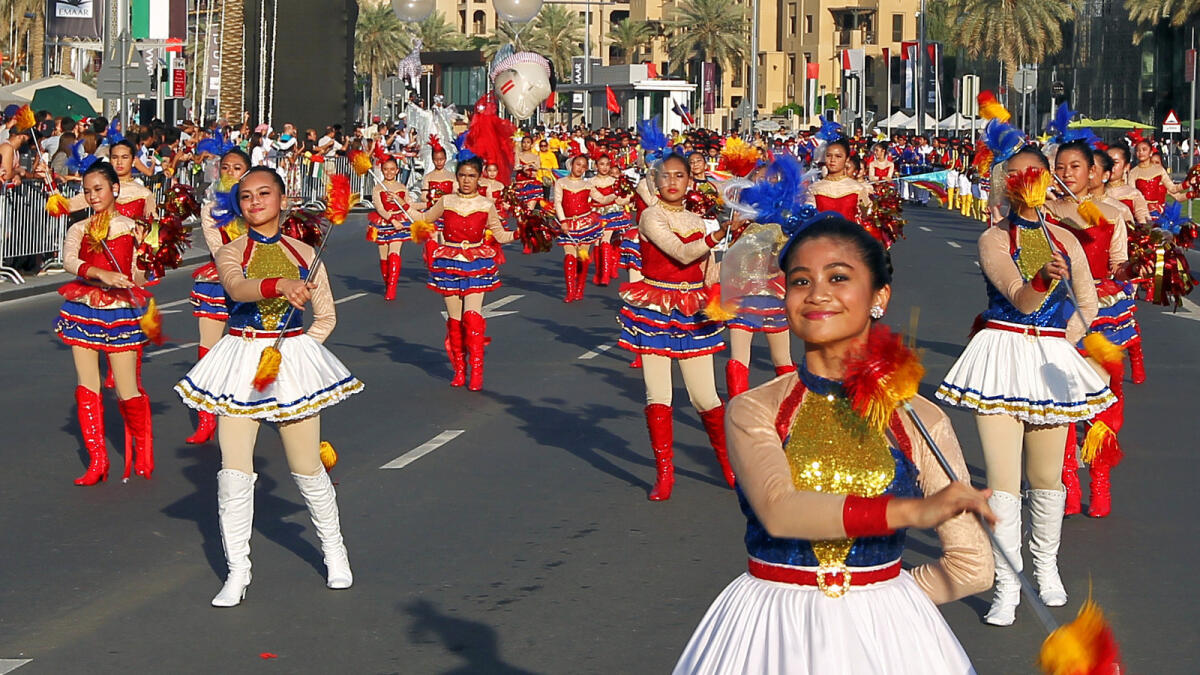 A glimpse of participants and revellers at the National Day parade in Downtown Dubai on Saturday. Photos: Rahul Gajjar/Khaleej Times