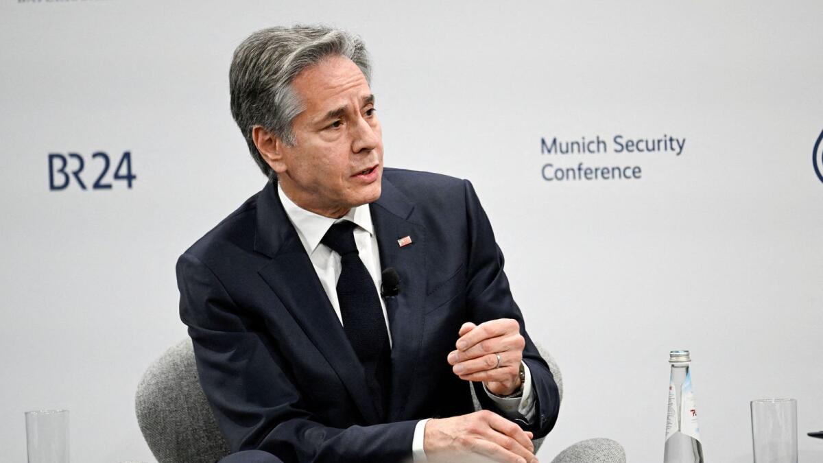 Antony Blinken takes part in a panel discussion at the Munich Security Conference (MSC) in Munich, southern Germany. — Reuters