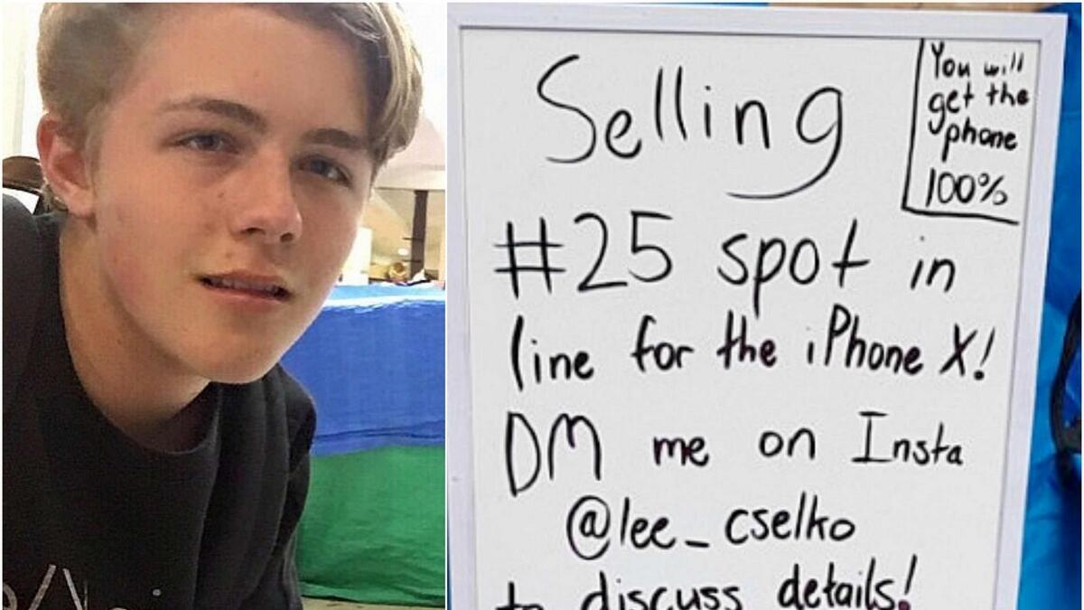16-year-old boy sells spot in iPhone X queue on Instagram