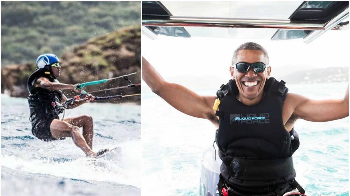 Its vacation time for Obama, faces Branson in water sports