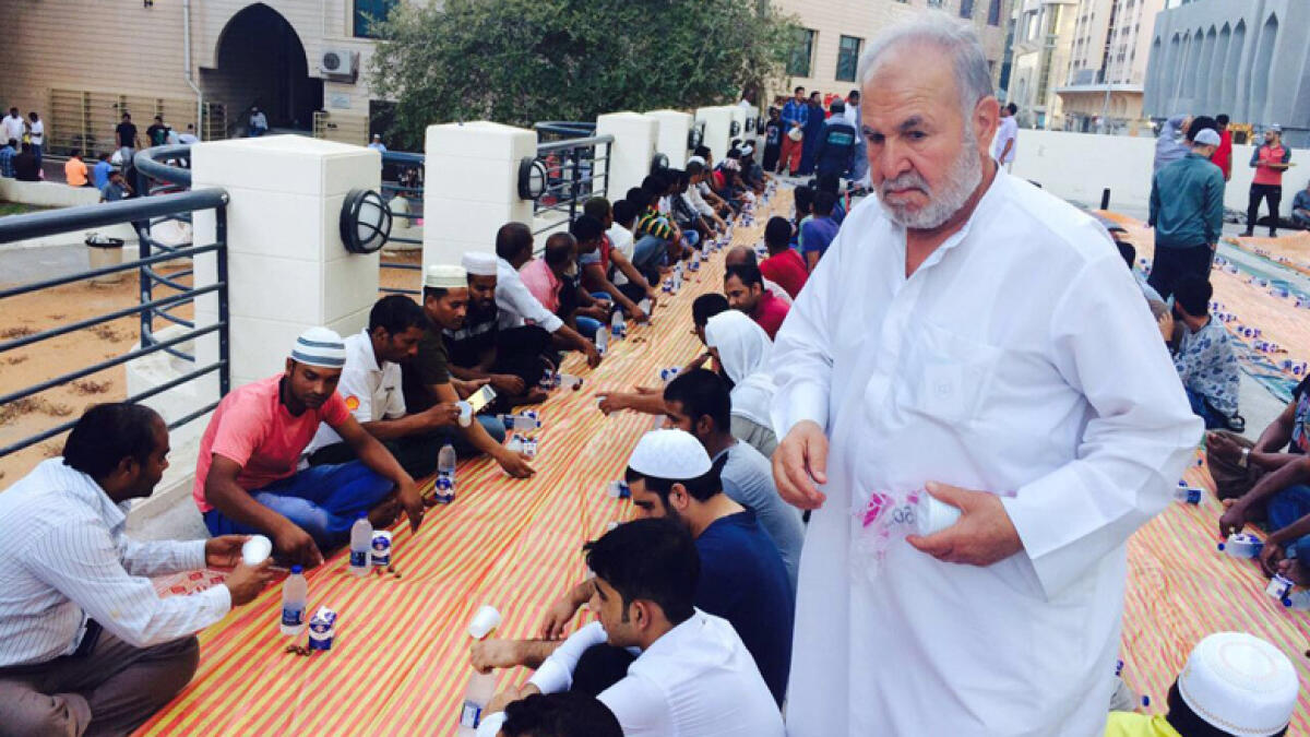 He has been providing iftar to more than 300 people in Abu Dhabi for the past 15 years