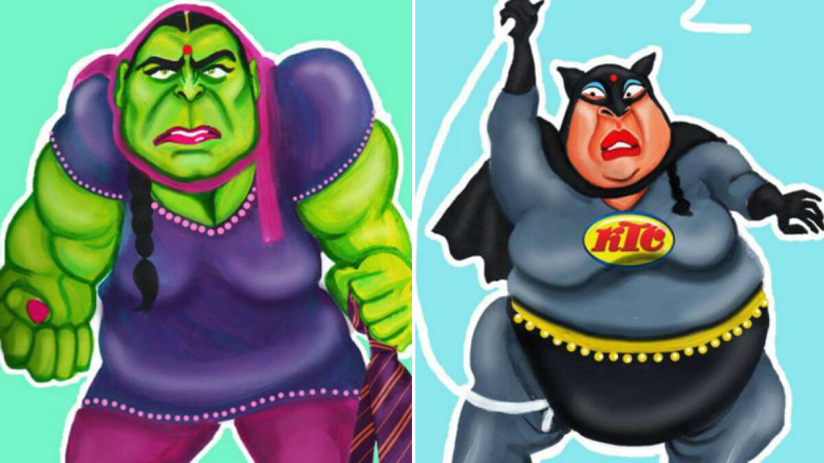 PHOTOS: Artist re-imagines Indian aunties as superheroes 