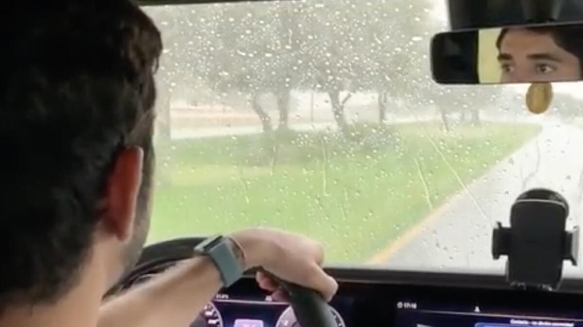 Video: Sheikh Hamdan cruises around Dubai during heavy rains