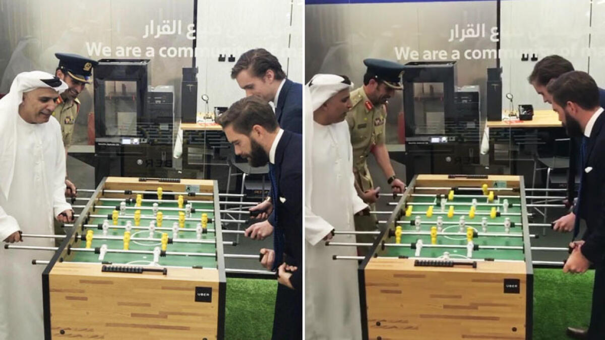 Photos: Dubai Police, RTA chiefs play foosball friendly