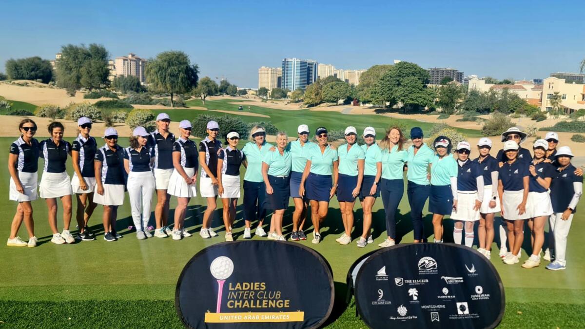 Teams at the recent Ladies ICC at The Els Club: left to right: Montgomerie Golf Club, The Els Club and Dubai Creek. - Supplied photo
