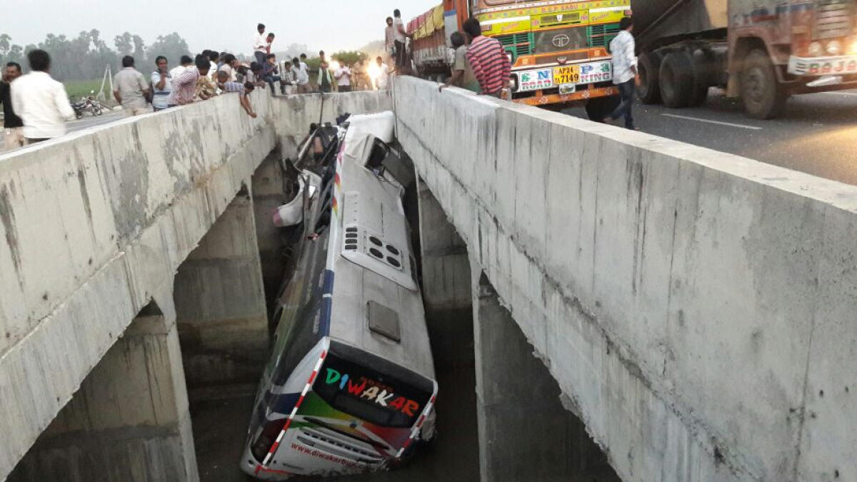 Watch: Bus plunges into canal in India, several killed