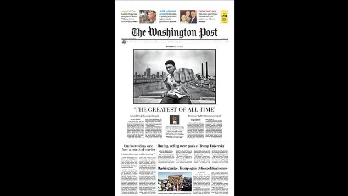 AdvertisingAge takes a look at the top 12 front pages that stood out in their coverage of Muhammad Ali, the legendary boxer who died on June 3, 2016.