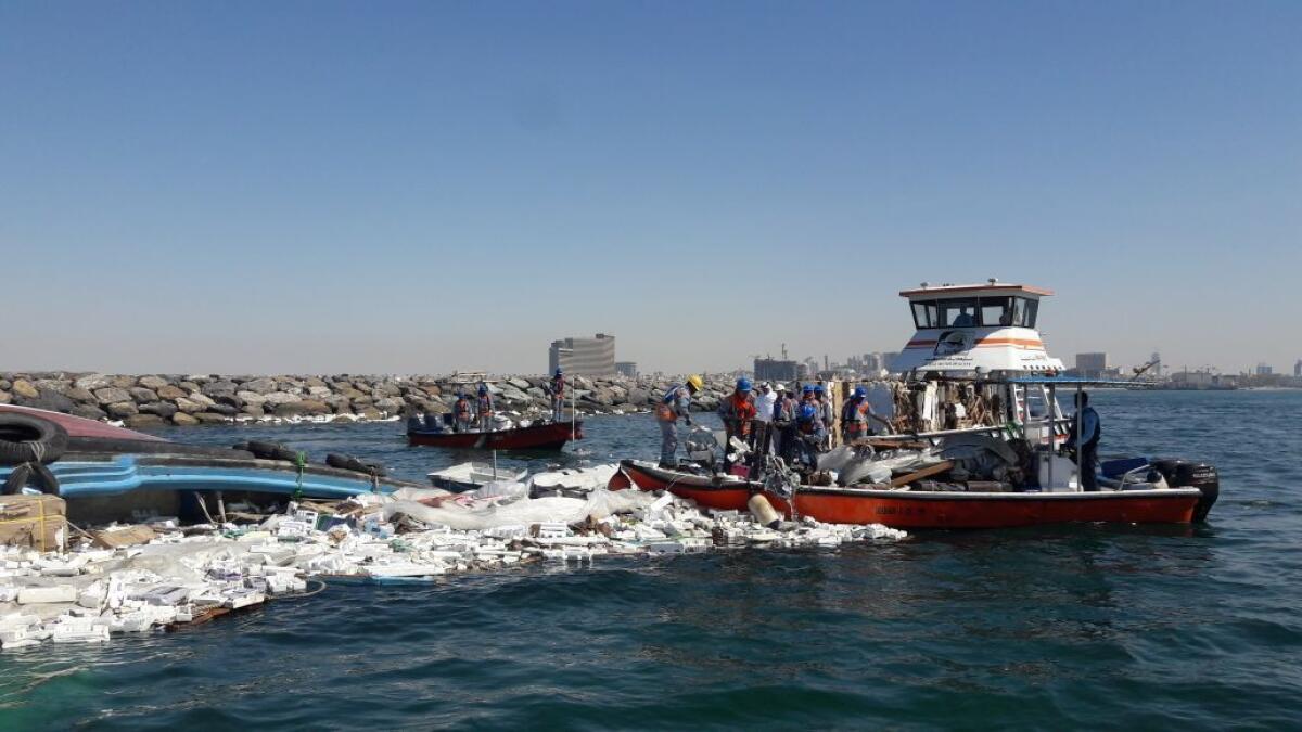 16 tons of goods, waste recovered from sunken ship in Dubai Creek