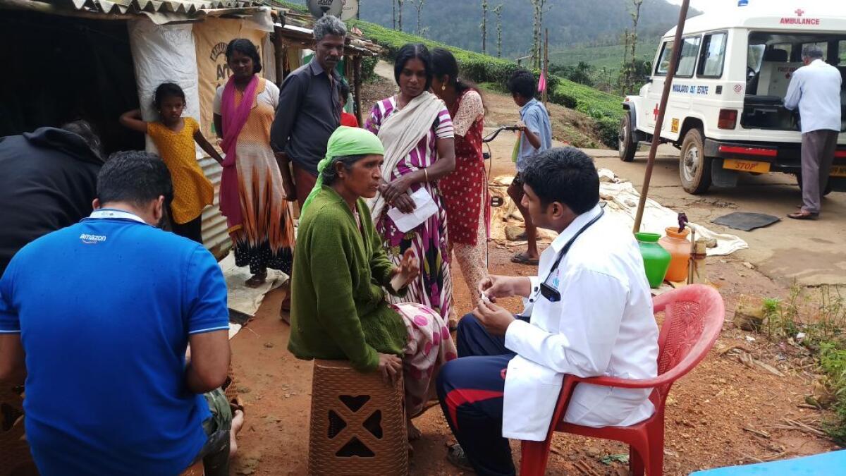Medical team conducts check-up at plantation town of Nelliyampathy.