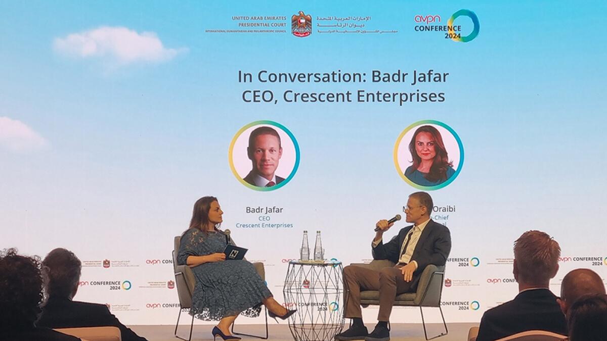 A plenary interview with Badr Jafar, CEO of Crescent Enterprises and Special Envoy for Business &amp; Philanthropy, during the 11th edition of the AVPN Global Conference, in Abu Dhabi