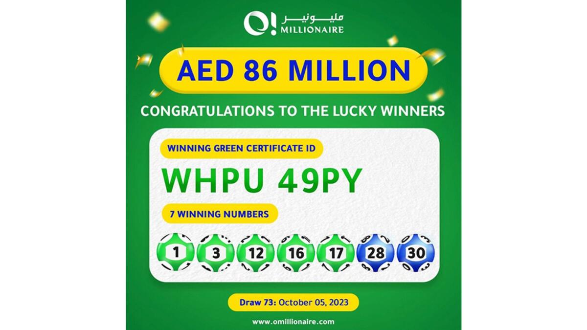 Green Certificate ID: WHPU 49PY - Grand Prize Winning Numbers: 1 • 3 • 12 • 16 • 17 • 28 • 30