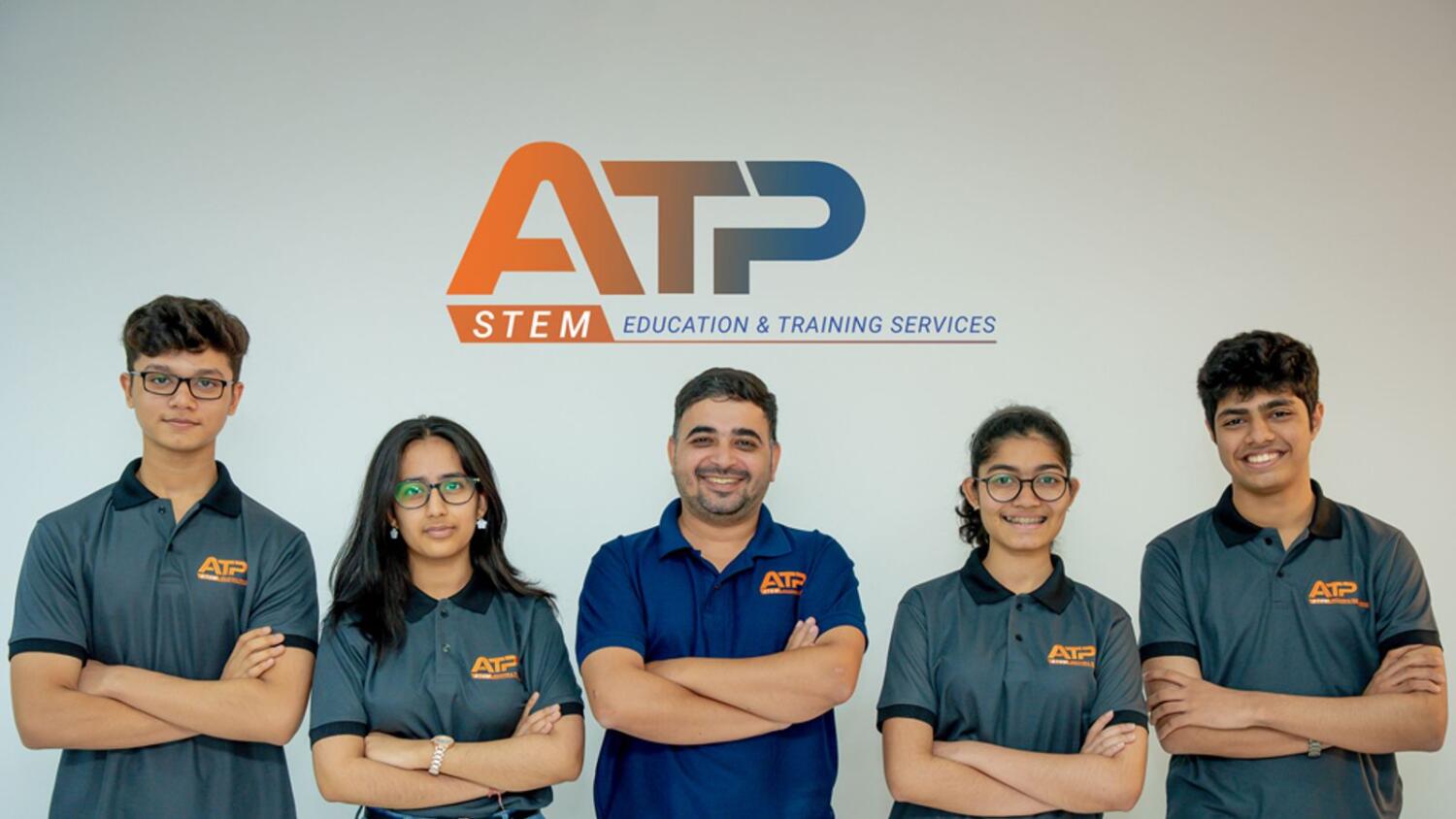(L-R) Stavan Sagala; Aanya Wadhwa; Atinderpal Singh, founder -director, ATP STEM Education; Kimberley Ann Dsouza and Saksham Uboweja