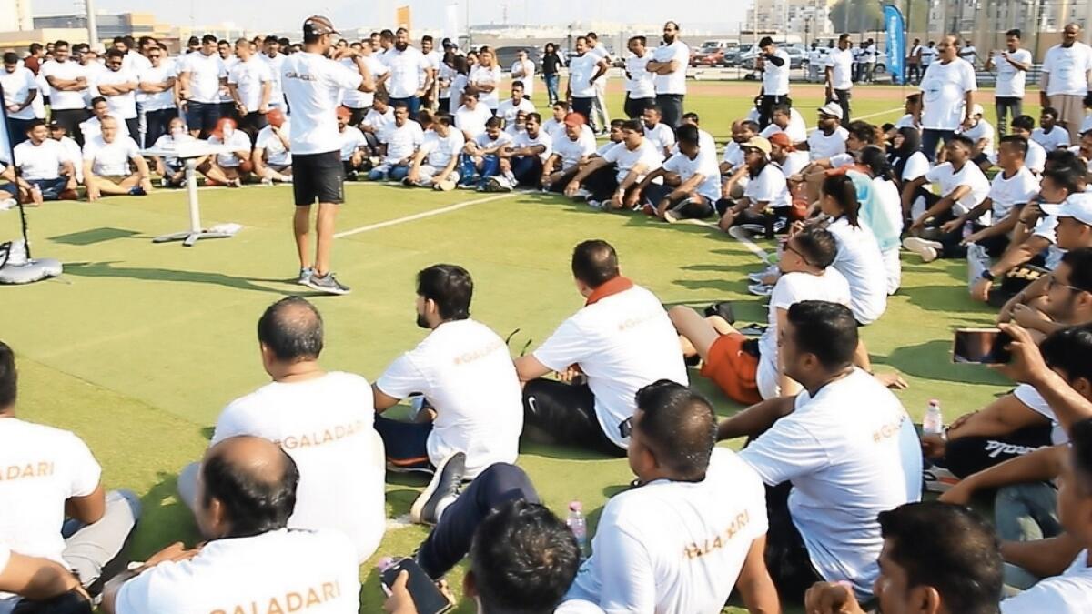 Employees of Galadari Brothers companies at the Galadari Run event to mark the beginning of the third edition of the Dubai Fitness Challenge.